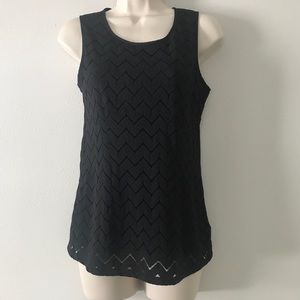 Banana Republic 4 Black Lace Tank Blouse